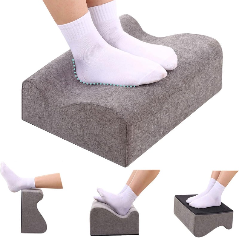 COMFelicify Foot Rest for Under Desk at Work, Ergonomic Under Desk Footrest with Washable Cover, Memory Foam Foot Stool for Office Chair & Gaming Chair, Back & Hip Pain Relief, Dark Gray - Image 1